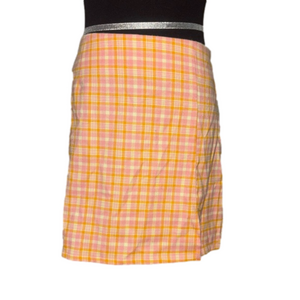 Orange plaid skirt